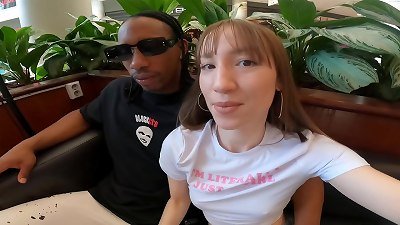 I followed my stepsister into the store fitting apartment and poured milk on her tits.